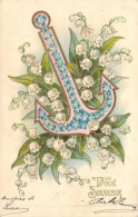 Fleurs - Muguet Et Ancre De Marine - Carte Postale Ancienne - Bloemen