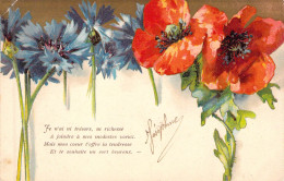 Fleurs - Coquelicot Et Bleuet - Carte Postale Ancienne - Bloemen