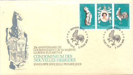 NOUVELLES HEBRIDES FDC 1978 25 ANS COURONNEMENT ELISABETH II - FDC