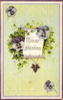 Fleurs - Illustration De Pensées - Carte Postale Ancienne - Fleurs