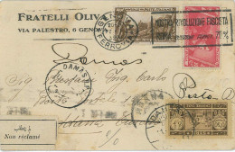 P0389 - ITALY - Postal History - CARD To FRENCH LEVANT Taxed On Arrival DAMAS Syria 1933 - Cartas & Documentos