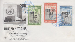 Enveloppe   FDC   1er   Jour   HAÏTI    15éme   Anniversaire   Des   NATIONS  UNIES   1986 - Haïti