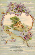 Fleurs - Illustration De Fleurs à Identifier Avec Un Village - Carte Postale Ancienne - Blumen