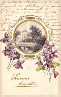 Fleurs - Illustration De Fleurs à Identifier Avec Un Village - Carte Postale Ancienne - Blumen