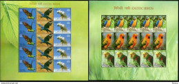 India 2016 Exotic Birds Set Of 2 Sheetlets MNH - Koekoeken En Toerako's