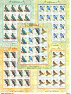 India 2016 Near Threatened Birds Complete Set Of 5 Full Sheetlets MNH As Per Scan - Pics & Grimpeurs