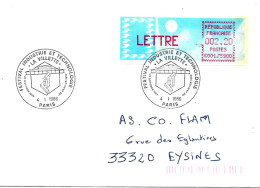 Lettre Vignette Carrier Cachet Temporaire Paris La Villette 4 I I986 Affranchissement à 002,20 - Covers & Documents