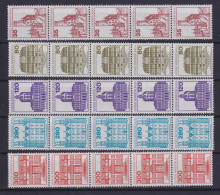 Berlin 673-677 RM 5er Streifen Burgen + Schlösser Postfrisch - Roulettes