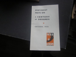 Pertinet Facts On A Century Of Progress Chicago 1933 - Programmes