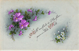 Fleurs - Illustration De Fleurs à Identifier Violettes Et Blanches - Carte Postale Ancienne - Blumen