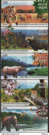 India 2007 National Parks Of India Elephant Deer Tiger Leopard Rhinoceros 5v Set MNH - Rhinoceros