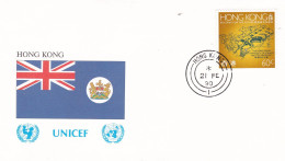 United Nations  Hong Kong 21-02-1990  On Cover Flag Of The Nations - Briefe U. Dokumente
