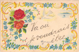 Fleurs - Illustration De Fleurs à Identifier Et Colombe - Carte Postale Ancienne - Blumen