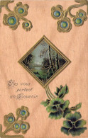 Fleurs - Illustration De Fleurs à Identifier Autour D'un Paysage  Rivière - Carte Postale Ancienne - Blumen