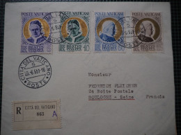 VATICAN CITTA DEL VATICANO 23.6.1951 ANNO SANTO 1950 S. PIETRO RECOMMANDE 863 (vers Boulogne France) - Lettres & Documents