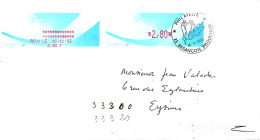 Lettre Vignette Comète Avec Récépissé Cachet Temporaire 25 Besançon Proudhon I6 XI I993 Avec Fausse Direction Blanquefor - Brieven En Documenten