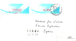 Lettre Vignette Comète Avec Récépissé Cachet Temporaire 25 Besançon Proudhon I6 XI I993 Avec Fausse Direction Blanquefor - Covers & Documents