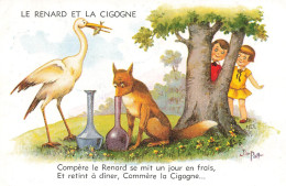 Fables De La Fontaine * Le Renard Et La Cigogne * CPA Illustrateur Jim PATT Patt * Fable Fables - Contes, Fables & Légendes