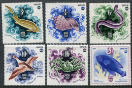 SOVIET UNION 1975 Marine Fauna MNH / **.  Michel 4376-81 - Unused Stamps