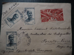 MADAGASCAR LETTRE AVEC N° 317-PA65 TANANARIVE-POINTE-NOIRE - Storia Postale