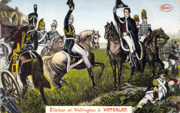 Personnage Historique - Napoléon - Waterloo - Blücher Et Wellington à Waterloo - Carte Postale Ancienne - Personnages Historiques