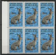 AFARS Et ISSAS COTE 60 € POSTE AERIENNE N° 96 MNH ** Bloc De 6 Avec Marge. LIEVRE HARE. LEPUS HABESSINICUS. TB/VG - Nuovi