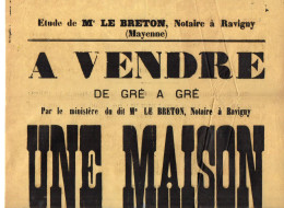 VP21.888 - RAVIGNY - Affiche & 4 Lettres Mr LEBOUC à PARIS & BOISSY SAINT LEGER - Vente Maison Située à CHAMPFREMONT - Plakate