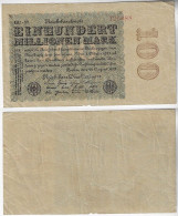 Germany Banknote 100 Millionen Million Mark 1923 Pick-107d Uniface VG (catalog US$5) - 100 Millionen Mark