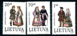 LITHUANIA 1995 Regional Costumes IV MNH / **.  Michel 581-83 - Litouwen