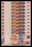 Congo República Democrática Lot 10 Banknotes 5000 Francs 2022 (2023) Pick 102 New Sc Unc - République Démocratique Du Congo & Zaïre