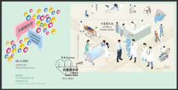 HONG KONG New 2023 Coronavirus,Virus,COVID 19, Mask, Doctor,Nurse China MS Miniature Sheet, FDC Cover (**) - Cartas & Documentos