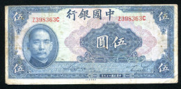 Chine / China, 5 Yuan, Bank Of China, 1940, N° : Z398363C, Pick#84 - China