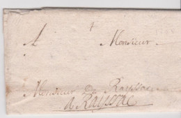 Cantal Fraissinet 11 8 1708 Pour Rayssac Taxe Manuscrite (je Pense 4 Ou Croix) - 1701-1800: Précurseurs XVIII