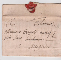 Landes Marque Postale Noire DAX (16mm) Lenain N°2 I12 Cote 90 € Du 9 3 1754 Pour Avignon Taxe Manuscrite 12 - 1701-1800: Précurseurs XVIII
