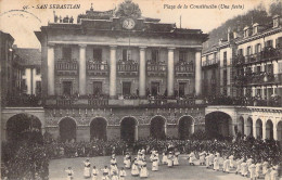 ESPAGNE - SAN SEBASTIAN - Plaza De La Constitucion - Una Fiesta - Carte Postale Ancienne - Other & Unclassified