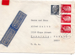 65303 - DDR - 1973 - 3@30Pfg Ulbricht MiF A LpBf KAHLA -> Honolulu, HI (USA) - Lettres & Documents