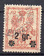 OM322 - POLONIA 1916,  SERVIZIO INTERNO  Yvert N. 12a Usato : 6 Raggi A Destra (BIG2) - Dienstzegels