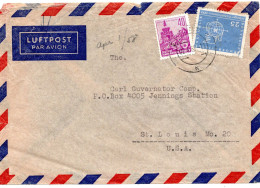 65304 - DDR - 1956 - 40Pfg Fuenfjahrplan MiF A LpBf ERFURT -> St.Louis, MO (USA) - Covers & Documents