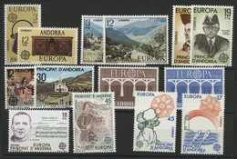 ANDORRE EUROPA Neufs ** Cote 11,30 € 7 Années 1976, 1977, 1980, 1981, 1984 à 1986. TB, Voir Numérotation En Description - Ungebraucht