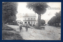 77. Saint-Soupplets. Hôtel De La Belle-Idée. Remise Et Garage. Soldats à Vélo. 1919 - Sonstige & Ohne Zuordnung