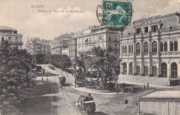 ALGERIE - ALGER - Théatre Et Place De La République - Carte Postale Ancienne - Algiers