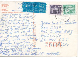 65309 - DDR - 1990 - 40Pfg Kl.Bauten MiF A LpAnsKte POESSNECK -> Parksville, BC (Canada) - Lettres & Documents