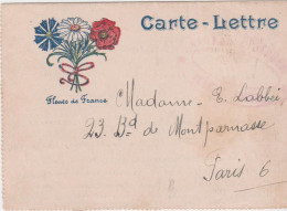 Guerre 14 Carte Lettre FM Franchise Militaire Fleurs De France 16 JUIL 18 Soldat 1er étranger 1ère Compagnie La Valbonne - 1. Weltkrieg 1914-1918