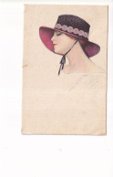 ILLUSTRATORE NANNI DONNA CON CAPPELLO - Nanni