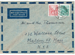 65314 - DDR - 1959 - 25Pfg Fuenfjahrplan MiF A LpBf BERLIN -> Malden, MA (USA) - Storia Postale