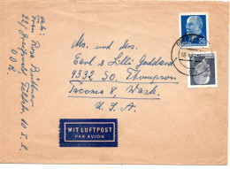 65315 - DDR - 1963 - 50Pfg Ulbricht MiF A LpBf GREIFSWALD -> Tacoma, WA (USA) - Lettres & Documents