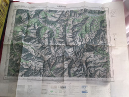 Aiguilles Hautes-Alpes 05-Carte France Géographique Topographique Type 1922 Quadrillage Kilométrique Lambert II Zone Sud - Cartes Topographiques