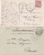 32239# 2 CARTES POSTALES MONACO Obl VINTIMILLE A NICE 1920 CONVOYEUR REBECQ Belgique - MONTE CARLO 1902 - Lettres & Documents