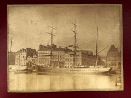 3 Mâts Barque NORMANDIE Normandie , Capitaine Regnault De La Maison AUGER De Le Havre * Photo Ancienne 18.5x13.8cm - Segelboote