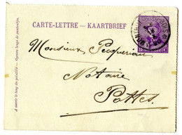 BELGIQUE - SIMPLE CERCLE RELAIS A ETOILESMONTROEUL AU BOIS SUR ENTIER CARTE LETTRE 15C ROI CASQUE, 1920 - Postmarks With Stars